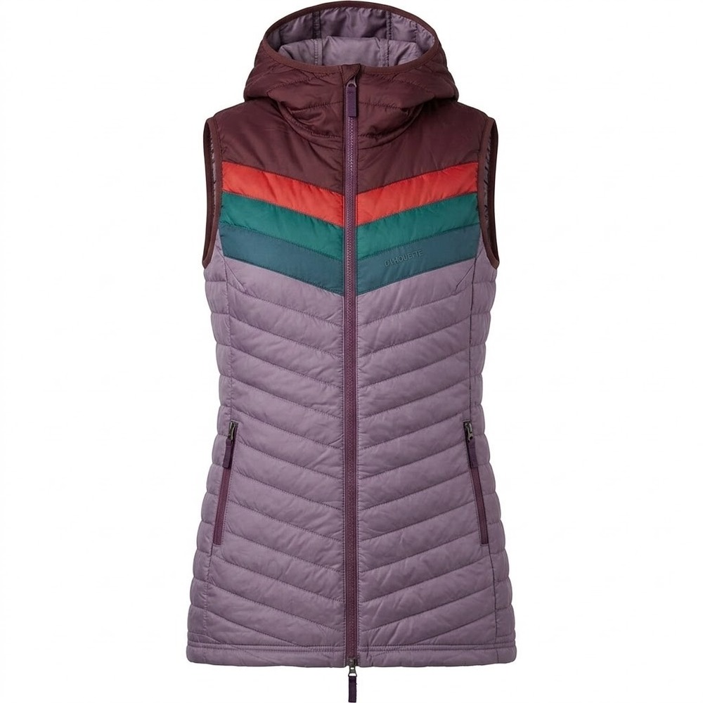 SKHOOP Womens XS Purple Colorblock Quilted Hooded Puffer Paige Vest Jacket - CJ